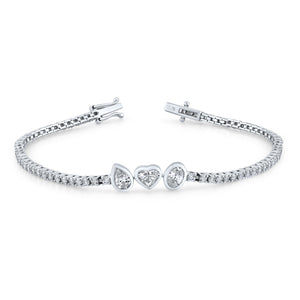 Triple Fancy Shape Accented Tennis Bracelet