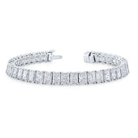 Double Row Radiant Diamond Straight Line Bracelet