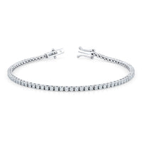 Signature Round Diamond Tennis Bracelet - MULTIPLE SIZES - White Gold