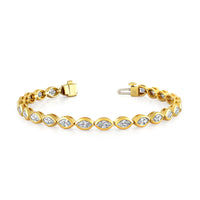 Bezel Set Marquise Shaped Diamond Bracelet