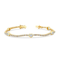 Straight Line Station Bracelet With Mixed Shape Accents