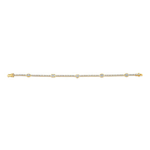 Straight Line Station Bracelet With Mixed Shape Accents