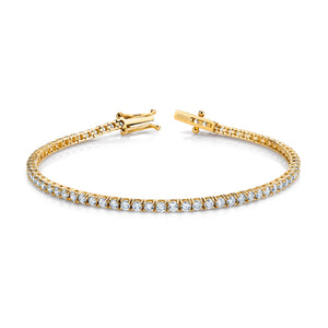 Signature Round Diamond Tennis Bracelet in Yellow Gold