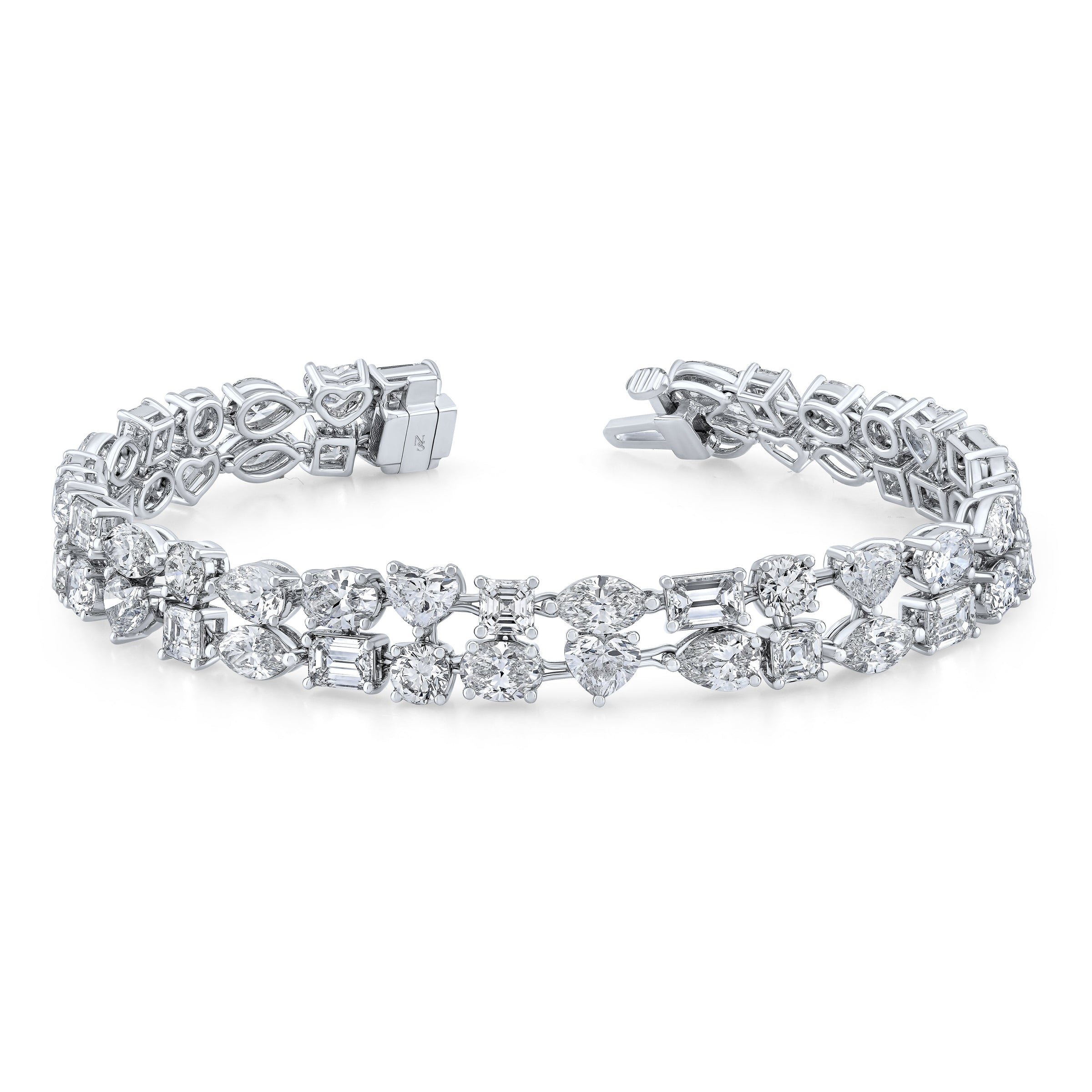Double Row Fancy Shape Diamond Bracelet