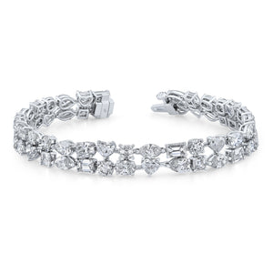 Double Row Fancy Shape Diamond Bracelet