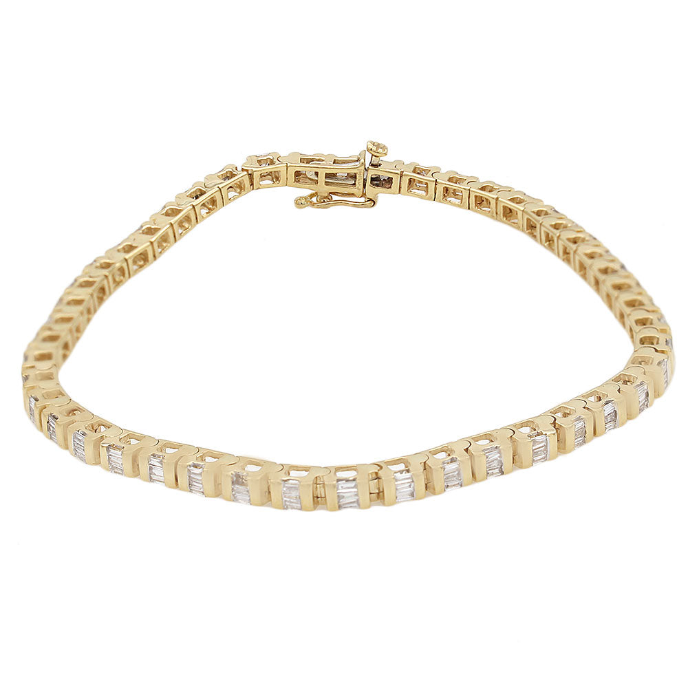 Tapered Baguette Diamond Inline Bracelet