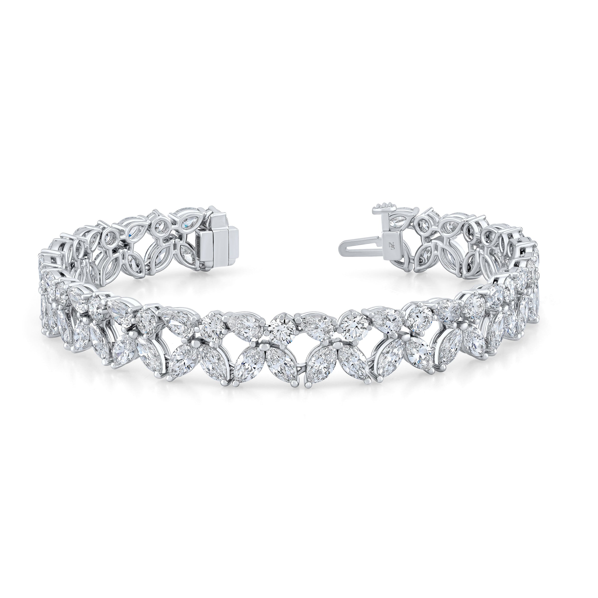 Fancy Shape Diamond Double Row Bracelet