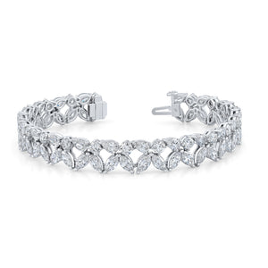 Fancy Shape Diamond Double Row Bracelet