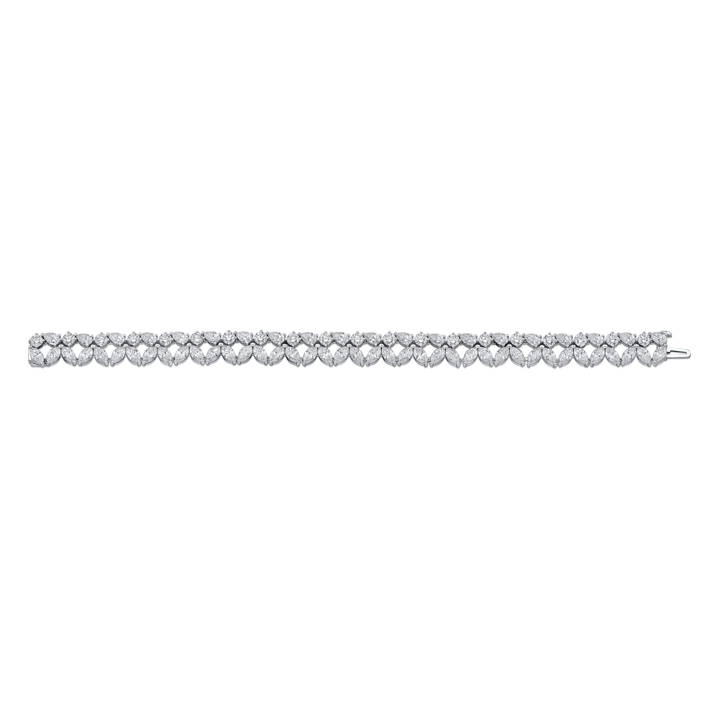 Fancy Shape Diamond Double Row Bracelet