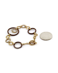 Charriol Diamond Circle Link Bracelet in Yellow Gold