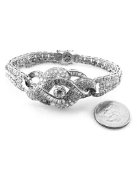Vintage Mid-Century Mixed Cut Diamond Bracelet in Platinum