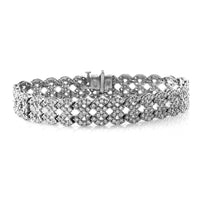 Woven Pave Diamond Articulating Bracelet in 14K White Gold