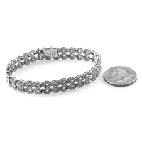 Woven Pave Diamond Articulating Bracelet in 14K White Gold