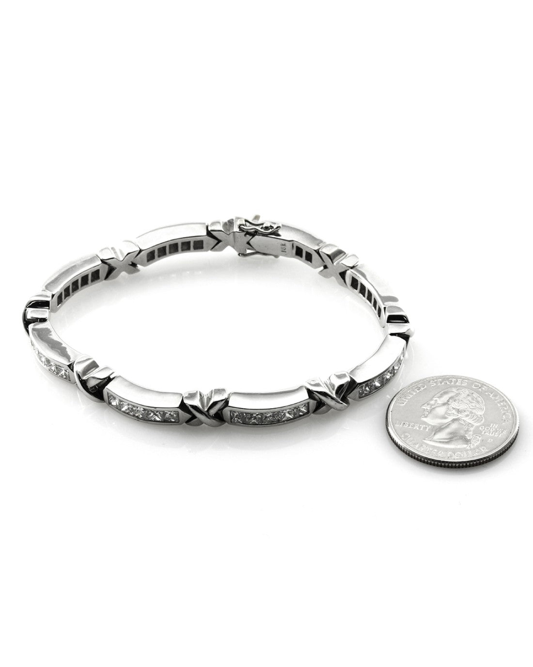 Princess Cut Diamond Tennis Bracelet in 18K White Gold