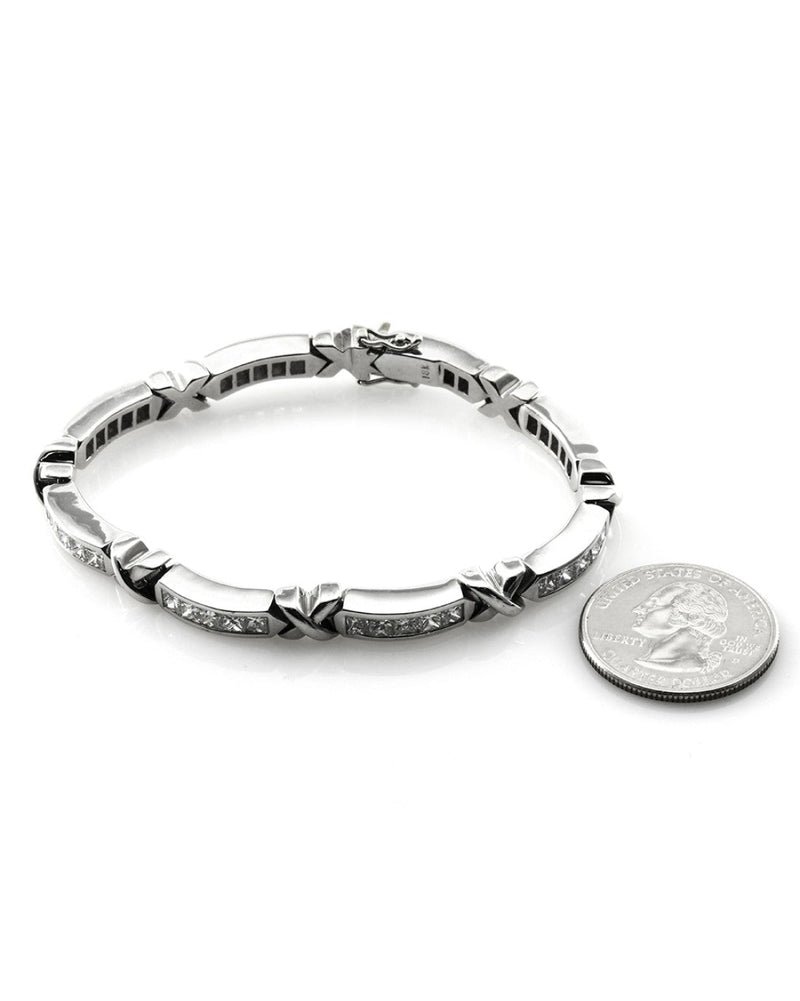 Princess Cut Diamond Tennis Bracelet in 18K White Gold