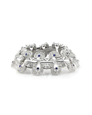 Diamond and Blue Sapphire Bracelet in Gold