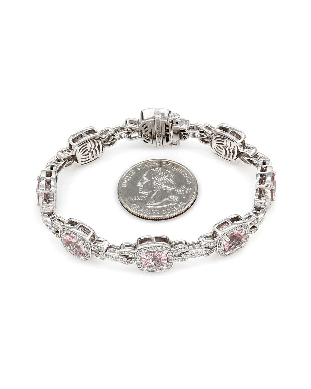 Charles Krypell Morganite and Diamond Bracelet in Gold