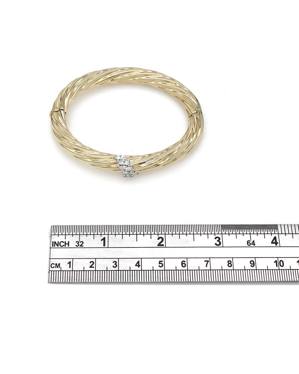 Diamond Station Bangle Bracelet in Gold