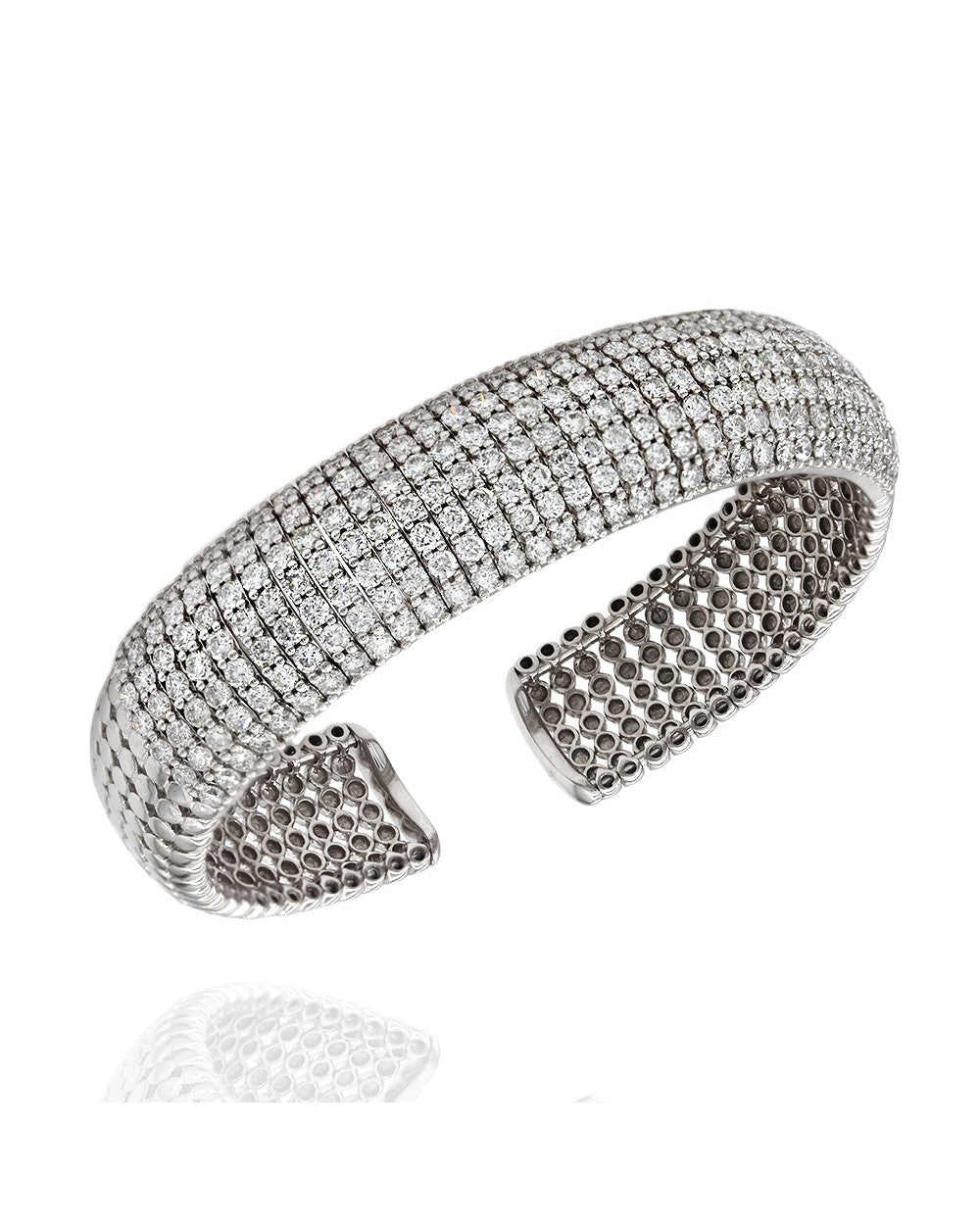 Diamond Flexible Cuff Bracelet in Gold