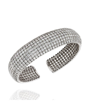 Diamond Flexible Cuff Bracelet in Gold