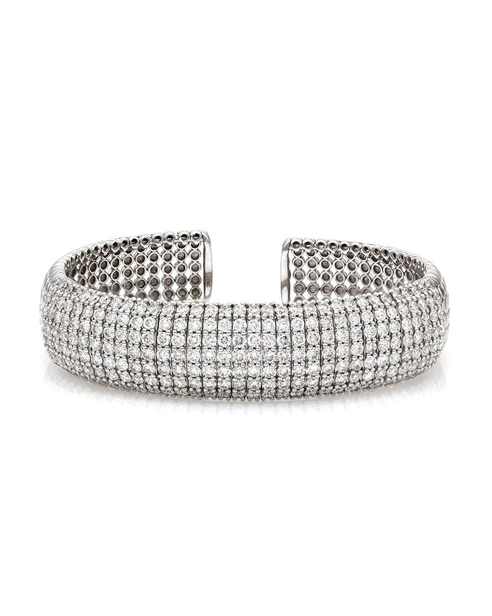 Diamond Flexible Cuff Bracelet in Gold