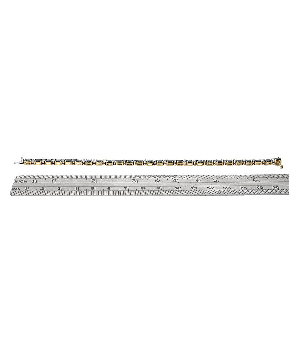 Alternating Oval Sapphire and Diamond Inline Bracelet