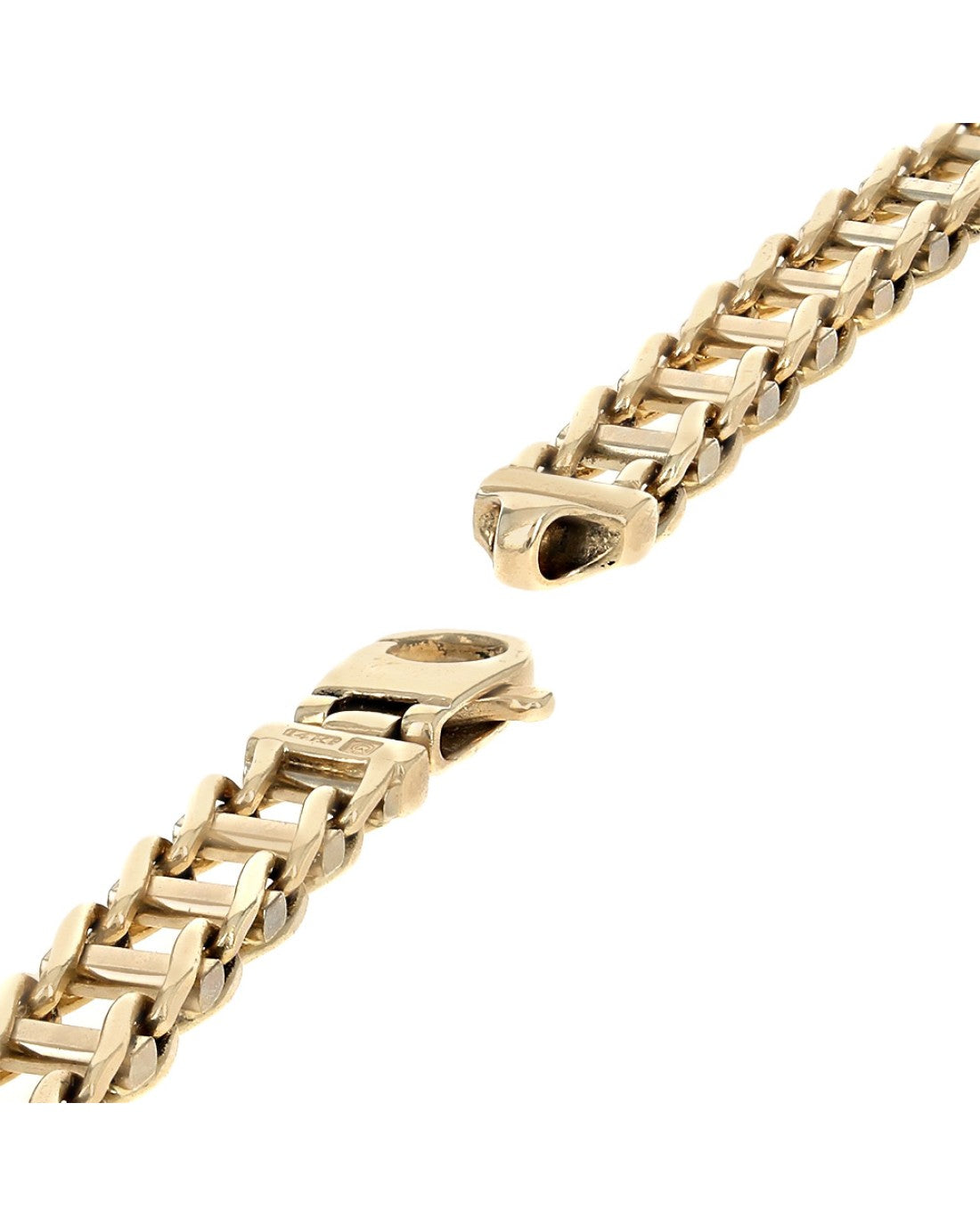 Gentlemans Railroad Track Chain Bracelet in Gold