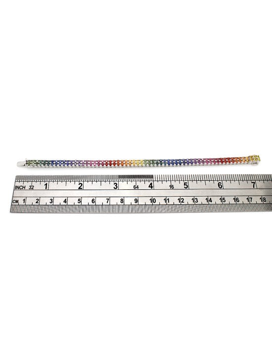 Multi Color Sapphire Bracelet in Gold