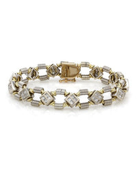 Cable Link Diamond Bracelet in Gold