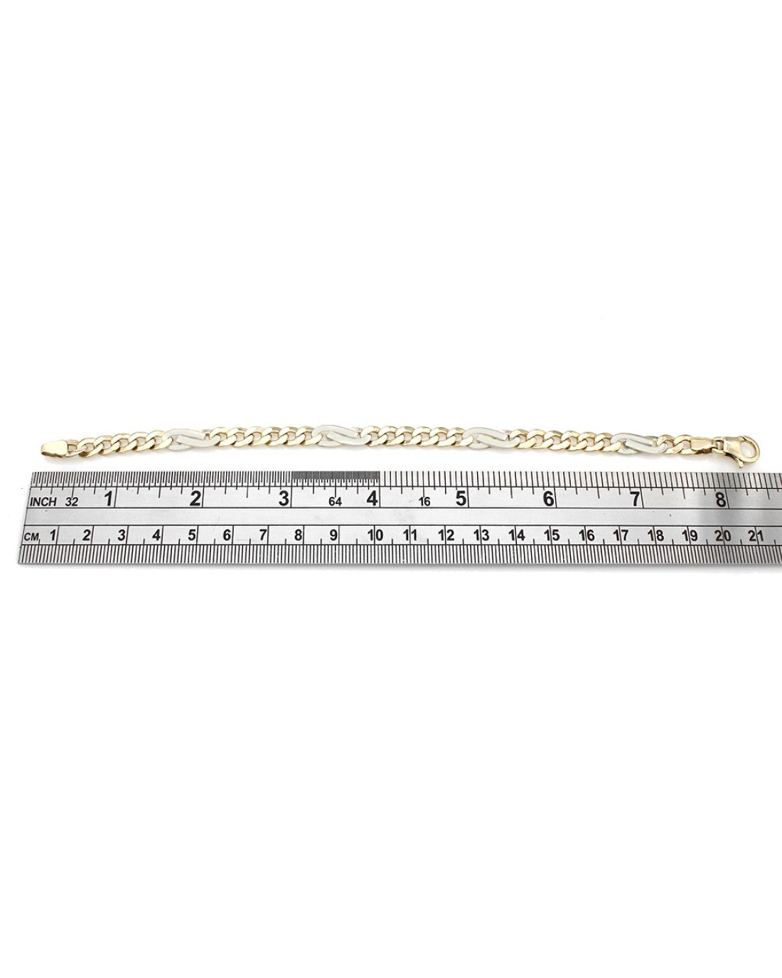 14K Alternating Curb and Figure 8 Link Bracelet
