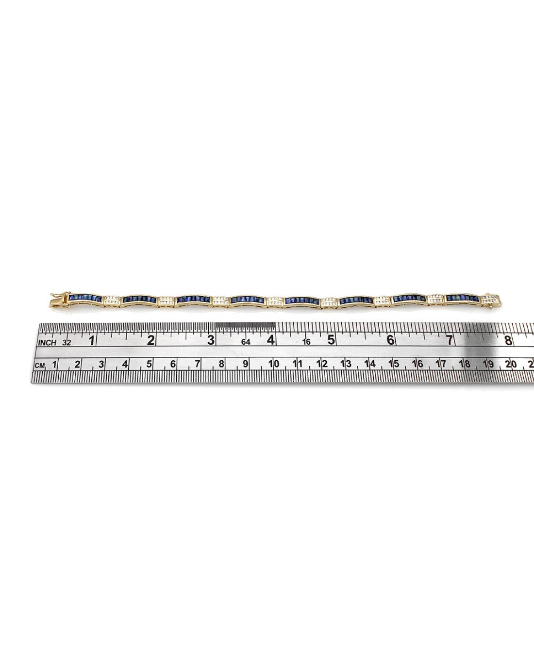 Alternating Sapphire and Diamond Inline Bracelet