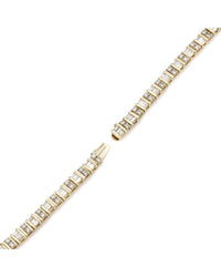 Round and Baguette Diamond Inline Bracelet in Yellow Gold