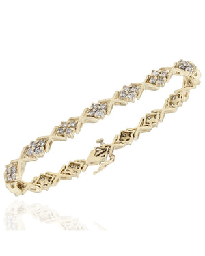Diamond X Bracelet in Gold