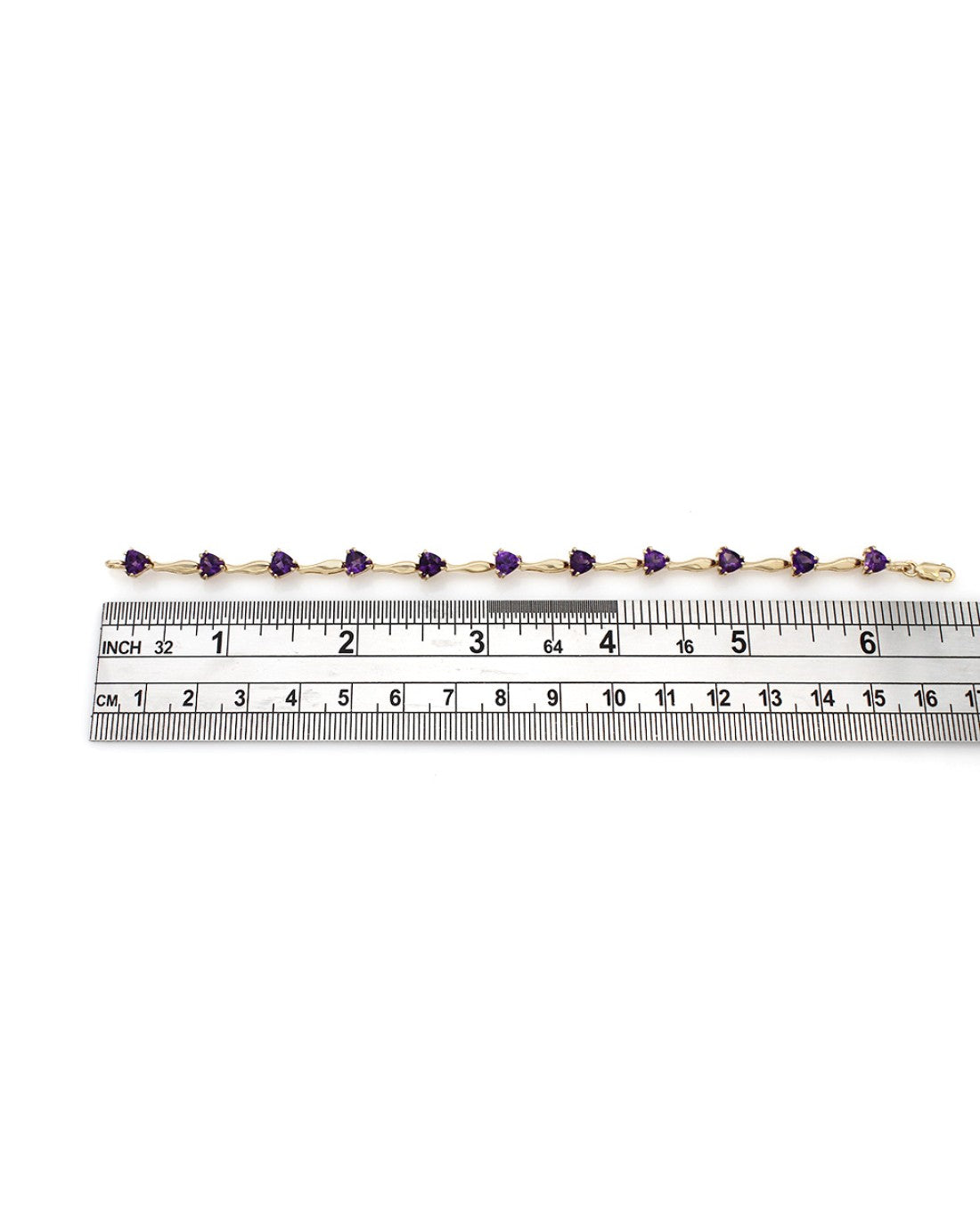 Amethyst Bar Link Inline Bracelet
