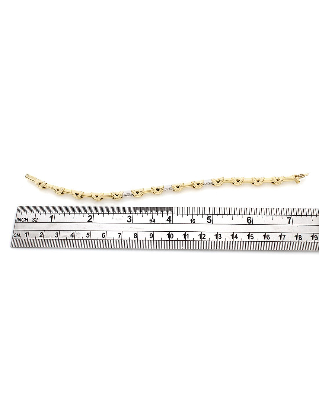 Two Tone Diamond Pave X Station Bracelet