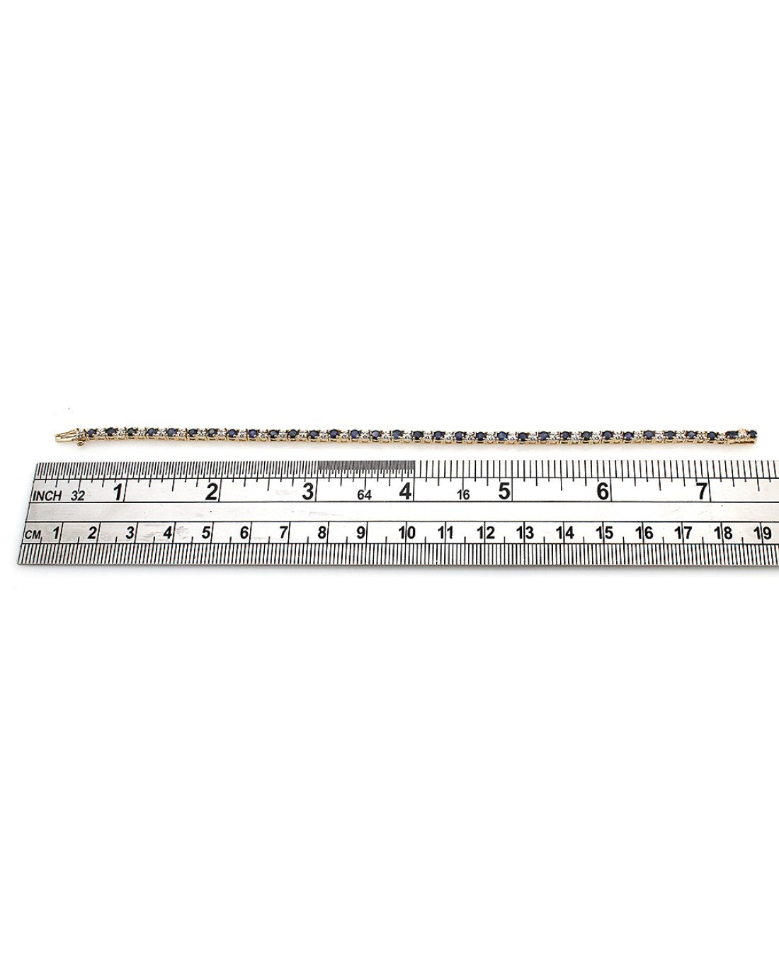Alternating Sapphire and Diamond Inline Bracelet