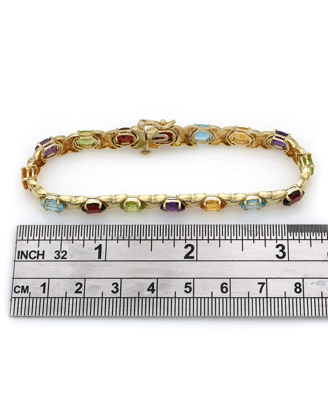 Multi Color Gemstone Inline Bracelet