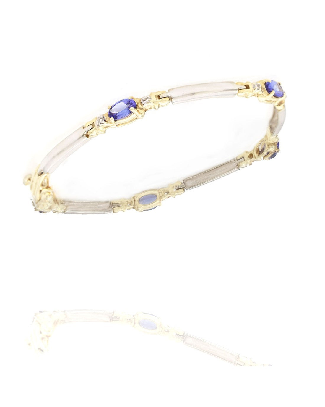 Tanzanite and Diamond Inline Bracelet in Gold