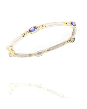 Tanzanite and Diamond Inline Bracelet in Gold