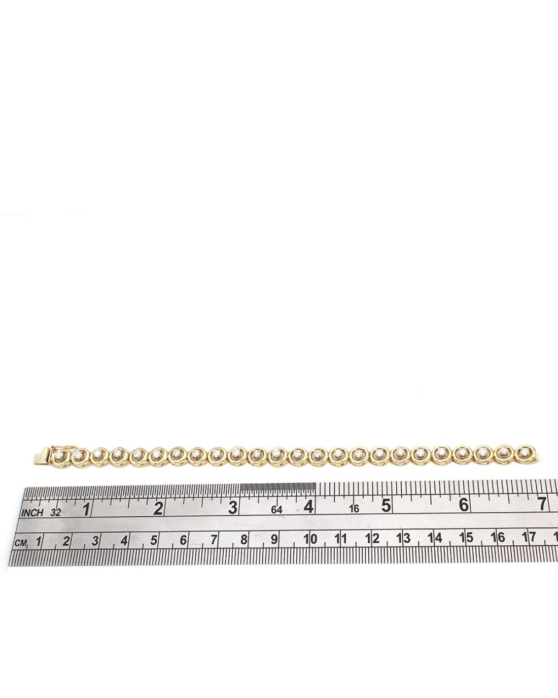 Open Circle Link Diamond Inline Bracelet