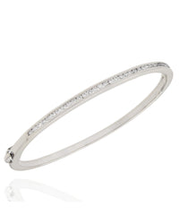 Channel Set Diamond Hinged Bangle Bracelet