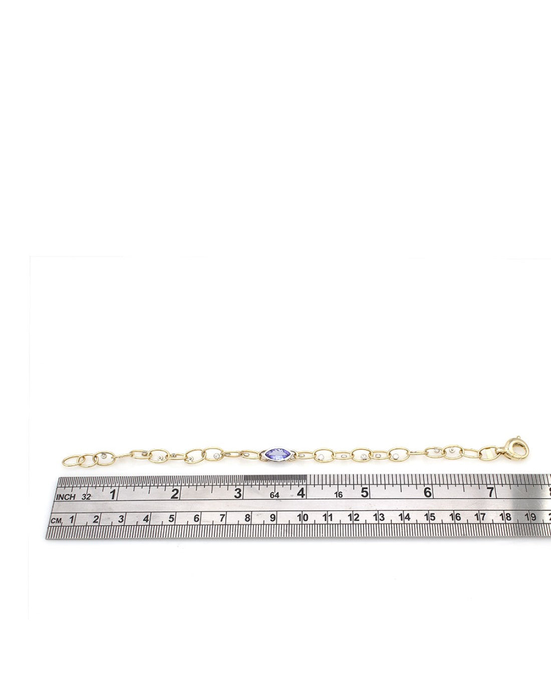 Tanzanite and Diamond Oval Link Bracelet