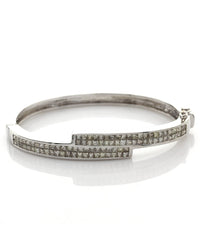 Princess Diamond Bypass Bangle Bracelet