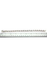 Gentlemans Curb Link Bracelet in White Gold