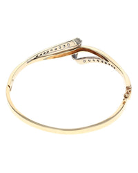 Diamond Crossover Ribbon Bangle Bracelet