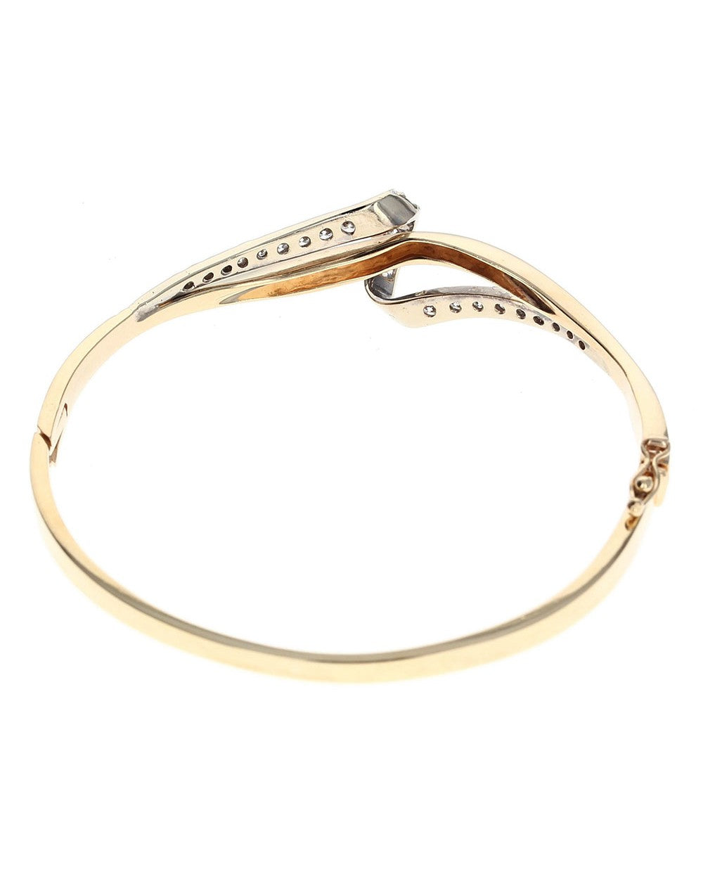 Diamond Crossover Ribbon Bangle Bracelet