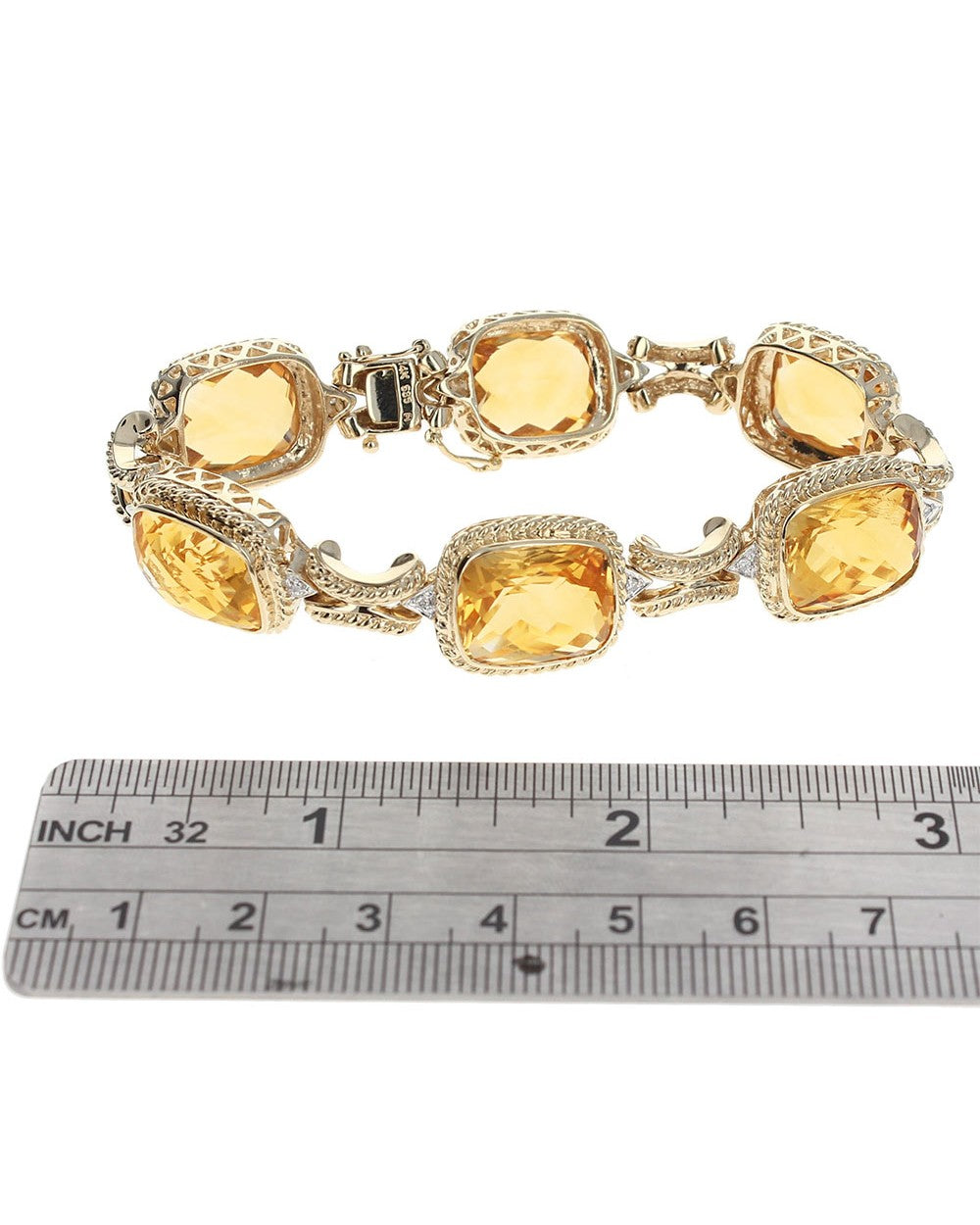 Fancy Cut Citrine and Diamond Accent Bracelet