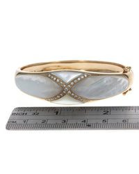 Kabana Mother of Pearl and Diamond Bangle Bracelet
