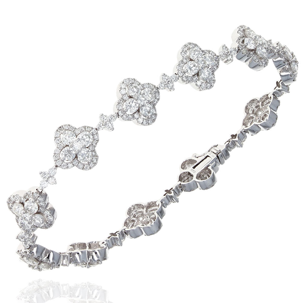 Diamond Flower Station Bracelet