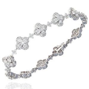 Diamond Flower Station Bracelet